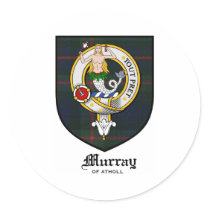Murray Clan Crest Badge Tartan stickers
