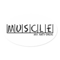 Muscle Anti-Drug Oval Stickers