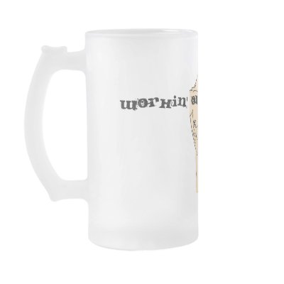 Muscle Beer Glass "workin' on my six pack" Coffee Mug by TshirTaCO