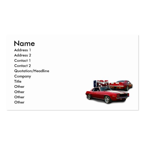 Muscle car business card template (front side)