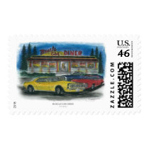 MUSCLE CAR DINER POSTAGE STAMP