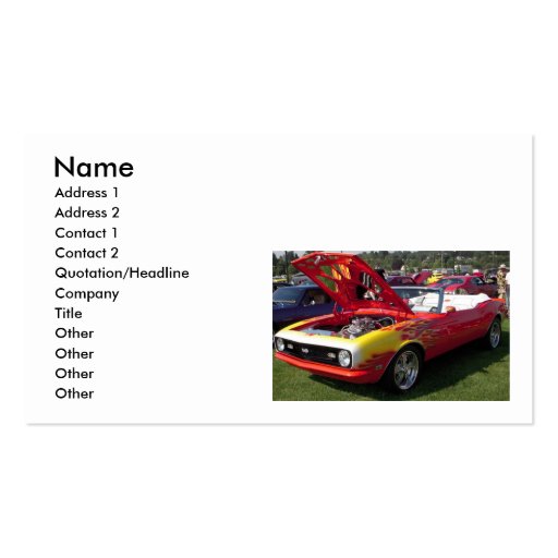 Muscle Cars Business Cards (front side)