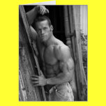 Muscle Hunk At Barn cards