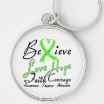 Muscular Dystrophy Believe Heart Collage Key Chain