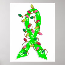 Muscular Dystrophy Christmas Lights Ribbon Poster