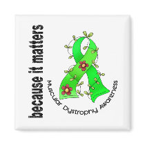 Muscular Dystrophy Flower Ribbon 3 magnets