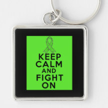 Muscular Dystrophy Keep Calm and Fight On Keychain