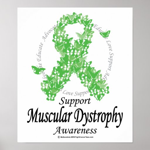 Muscular Dystrophy Ribbon Of Butterflies Poster Zazzle 1432