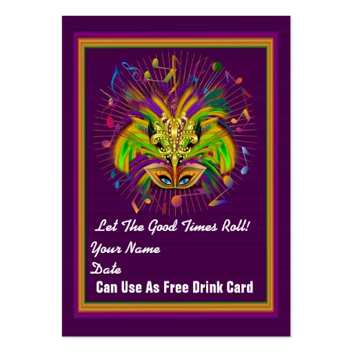 Muse Queen Mardi Gras Throw Card See notes Business Card Template (front side)