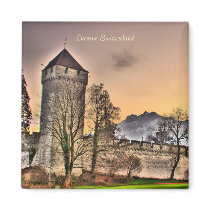 Musegg Wall And Mount Pilatus Lucerne Switzerland