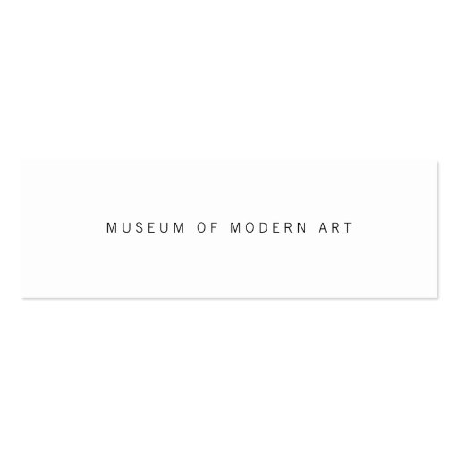 Museum Minimal Center Front and Back Two Business Card (front side)