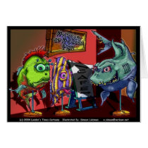 Museum Modern Fish Funny Cartoon Gifts cards by beardiethor123 Museum Modern Fish Funny Cartoon Gifts cards