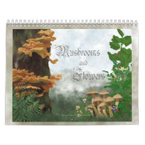 Mushroom and Flowers Wall Calendar