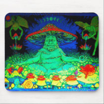 Mushroom Buddah Mousepad by Halcyone Mushroom Buddah Mousepad