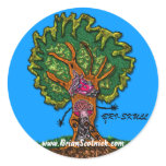 mushroom-door-in-tree round sticker