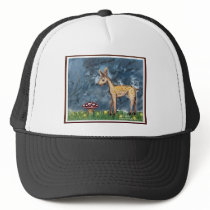 mushroom eating baby deer hat
