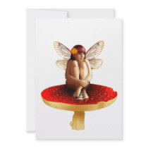 Mushroom fairy personalized invites