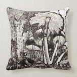 Mushroom Forest Throw Pillow