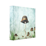 Mushroom Garden Moon Grunge Canvas Print