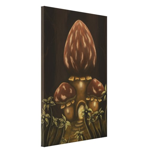 mushroom house canvas print