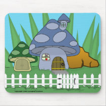 Mushroom House Mousepad by screwballgraphics Mushroom House Mousepad