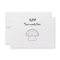 Mushroom lineart personalized announcements