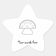 Mushroom lineart star stickers