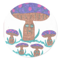 Mushroom Mama and Her Four Little ones Sticker