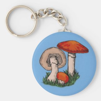Mushroom Painting Key Chain
