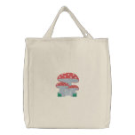 Mushroom Patch Fantasy Fae Fairy Design 1 Embroidered Tote Bags