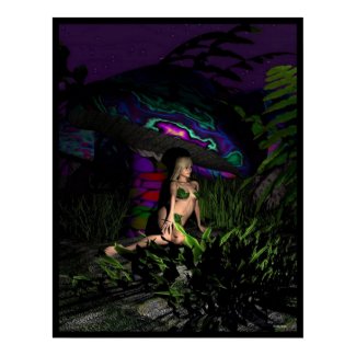 Mushroom Patch Poster print