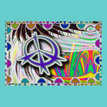 Mushroom Peace Print posters