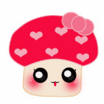 Mushroom Red Heart Cut Out