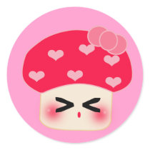 Mushroom Red Heart (mad) stickers by kawaii Mushroom Red Heart (mad) stickers