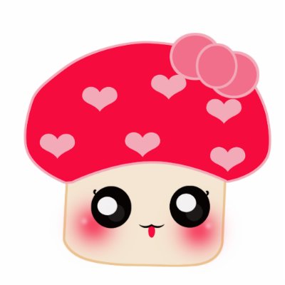 Mushroom Red Heart Cut Out by kawaii
