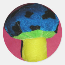 Mushroom red round stickers
