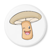 Mushroom Shirt : Cute Happy Mushroom Shirt Refrigerator Magnets