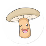 Mushroom Shirt : Cute Happy Mushroom Shirt Round Stickers