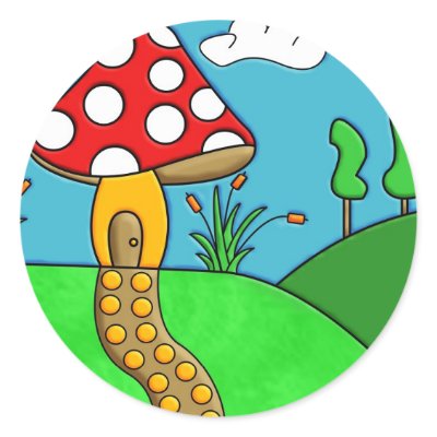 Mushroom Round Stickers by dinatemraz