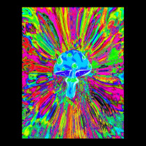 Mushroom Tye Dye Neon posters