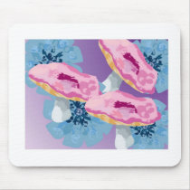 Mushrooms and Flowers Collage mousepads