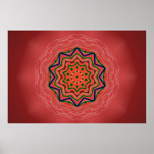 Mushrooms Kaleidoscoped Poster