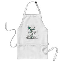 Mushrooms & Morning Glories apron