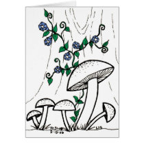 Mushrooms & Morning Glories card