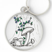 Mushrooms & Morning Glories keychain keychains