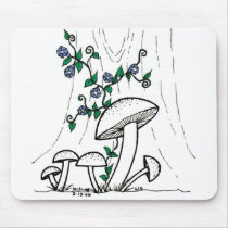 Mushrooms & Morning Glories mousepad