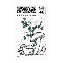 Mushrooms & Morning Glories stamp