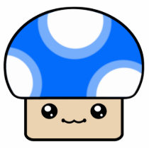 Mushy Puffs Blue Kawaii Mushroom Ornament photo sculptures