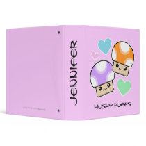 Mushy Puffs In Love Kawaii Mushrooms School Binder