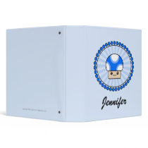 Mushy Puffs Kawaii Mushroom Blue School Binder by megakawaii Mushy Puffs Kawaii Mushroom Blue School Binder